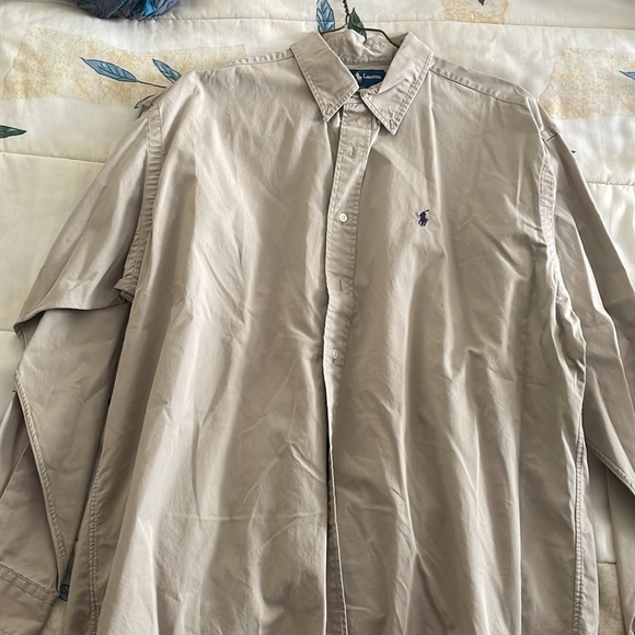Ralph Lauren Blake mens button down shirt size xl tan - Picture 2 of 4